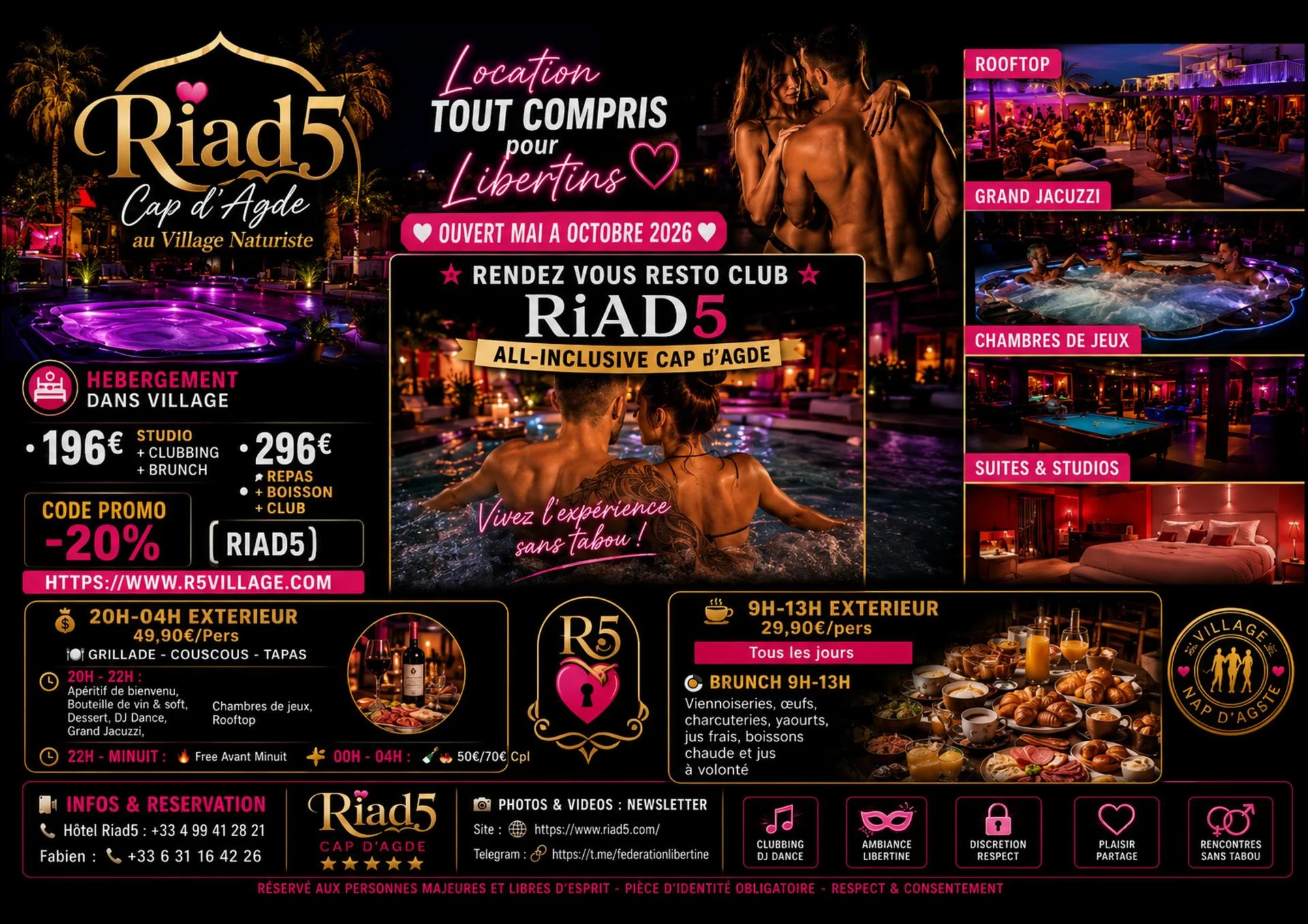 Hôtel Riad 5 -  Échangistes Hôtel de Passe Culture du corps libre (FKK) Divertissement pour adultes