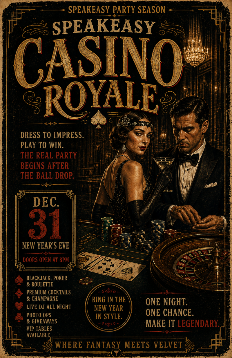 Speakeasy Casino Royale — New Year's Eve Party